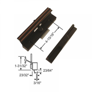 Surface Mount Locking Handle – 4 ¹⁵⁄₁₆" Screw Spacing – SDH-1235 – Sliding Glass Door Handle