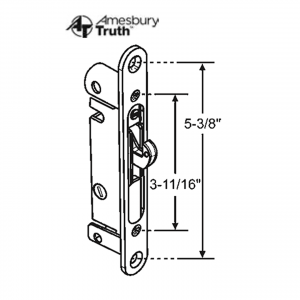 Round Face Mortise Lock with Bracket Trim Plate - Amesbury Truth - SDL-1316 - Sliding Glass Door Mortise Locks
