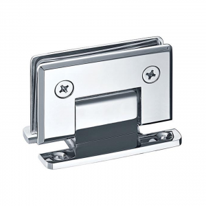 Frameless Shower Door – 90° Wall To Glass Hinge – H Back Plate – Standard Duty – Beveled Edge