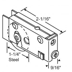 ARUNDEL - SDR-1038 - Sliding Glass Door - Single Roller Assembly