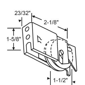 KINCO/HARCAR - SDR-1070 - Sliding Glass Door - Single Roller Assembly