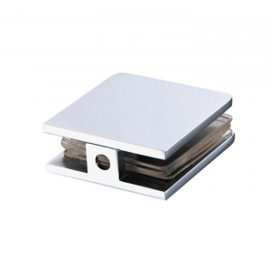 Frameless Shower Door – Glass Clamp – Wall To Glass – Hole In Glass Style – Standard Duty – Rounded Edge