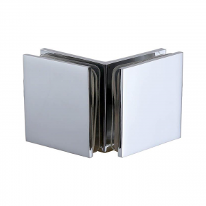 Frameless Shower Door – Glass Clamp – Glass To Glass – Hole In Glass Style – Standard Duty – Square Edge