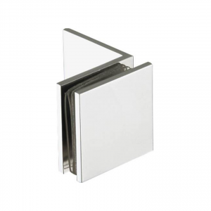 Frameless Shower Door – Glass Clamp – Wall To Glass With Large Leg – Hole In Glass Style – Standard Duty – Square Edge