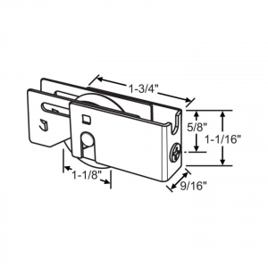 Stamped Steel Roller With 1 ⅛ IN. Wheel - SDR-1013 - Sliding Glass Door - Single Roller Assembly