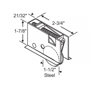 PELLA WINDOWS - SDR-1111 - Sliding Glass Door - Single Roller Assembly