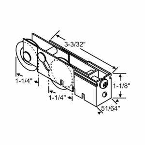 WELLS 2000 Tandem - SDR-1126 - Sliding Glass Door - Dual Roller Assembly