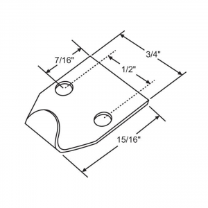 Sash Lock Keeper Gray Stamped Steel – WRH-809152 – Window Replacement Hardware
